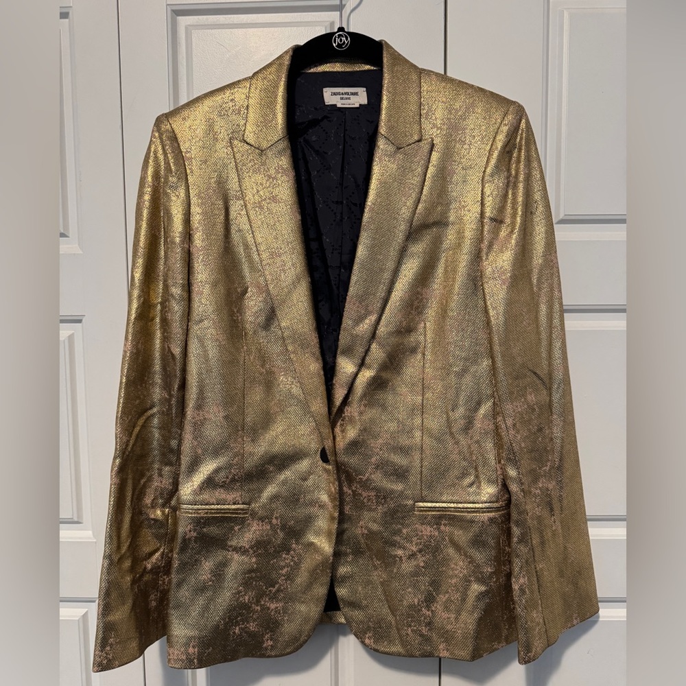 Zadig & Voltaire Gold Textured Blazer